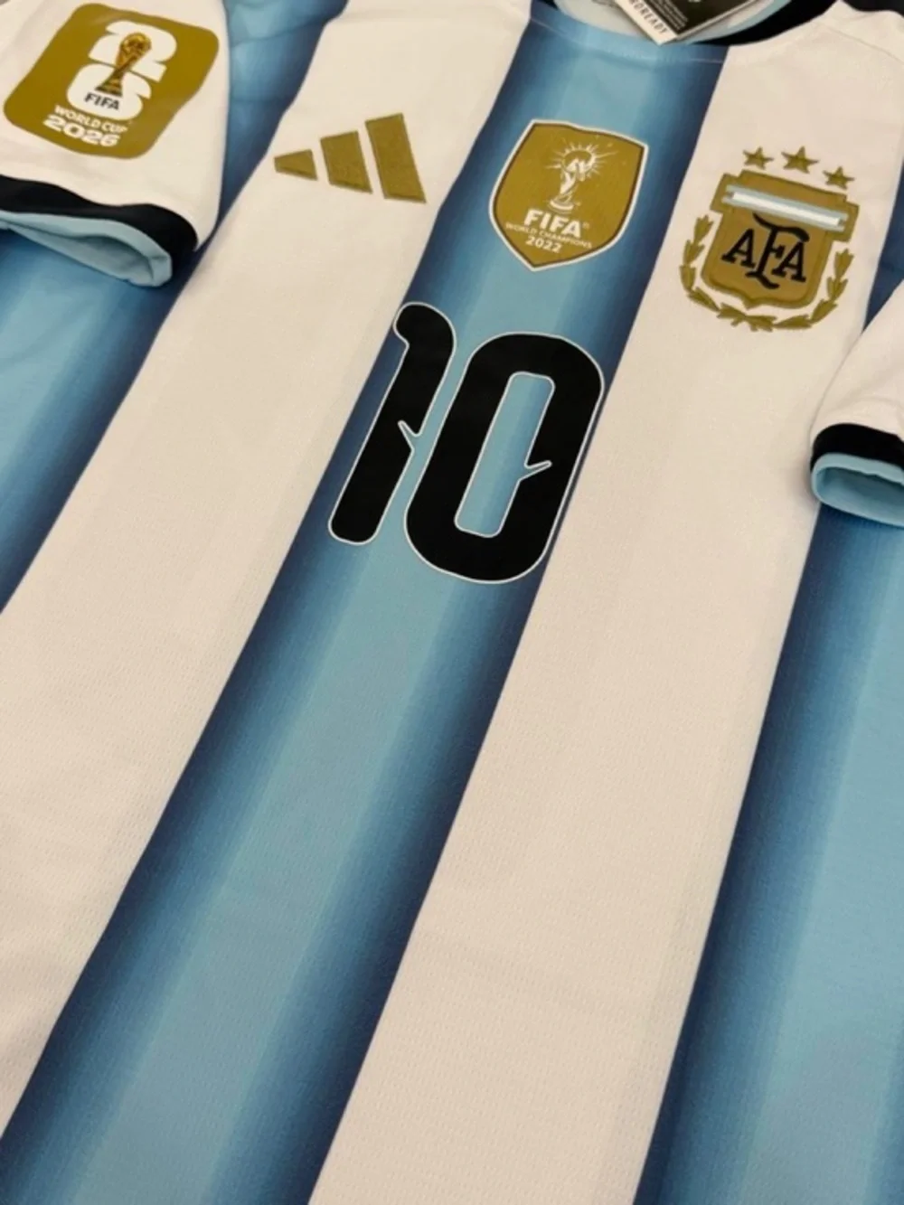 Argentina 10 Messi World Cup Jersey – Blue & White Stripes Classic Soccer Kit